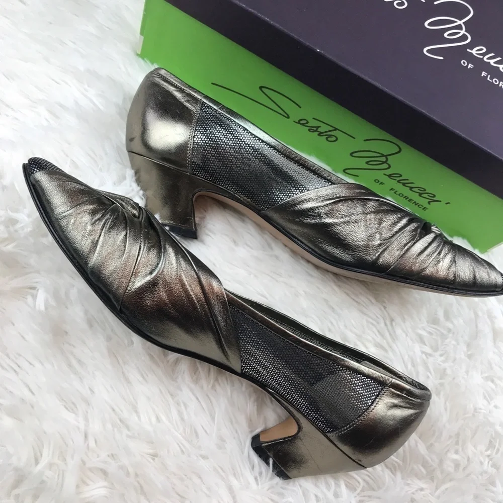 Vintage Sesto Meucci Italian Metallic Heels